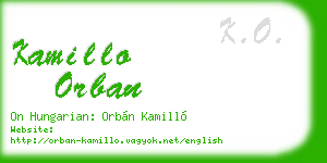 kamillo orban business card